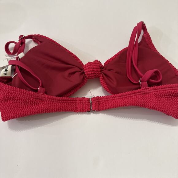 Dipping Daisys Red Coral Bikini Top Size Small NWT Padding - Picture 6 of 9